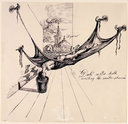Salvador Dalí. "Dalí riskes death inventing the counter-submarine," circa 